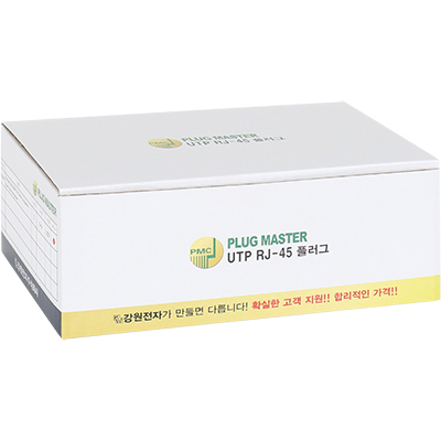 강원전자 플러그마스터 UTP CAT.6 RJ-45 8P8C 플러그&부트 - Three Prongs 핀(100개)