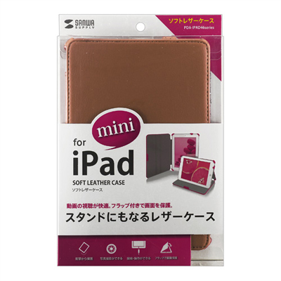 강원전자 산와서플라이 PDA-IPAD46BR iPad mini 소프트 PU가죽 케이스(브라운)