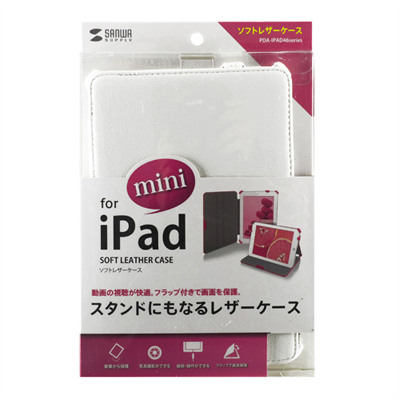 강원전자 산와서플라이 PDA-IPAD46W iPad mini 소프트 PU가죽 케이스(화이트)