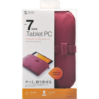 강원전자 산와서플라이 PDA-TABSL7R 7" 태블릿PC 소프트 인조가죽 케이스(레드)