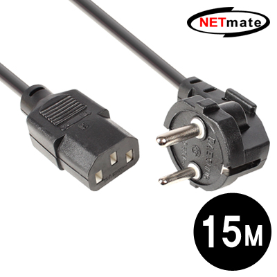 강원전자 넷메이트 220V 전용 3구 AC 파워 케이블 15m (블랙) NMP-SPC150