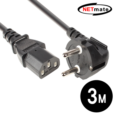 강원전자 넷메이트 220V 전용 3구 AC 파워 케이블 3m (블랙)