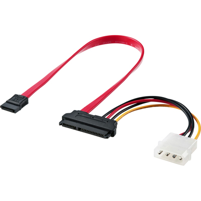 강원전자 넷메이트 NMP-ST308 SATA3 22Pin 데이터/파워 Flat 케이블 0.5m