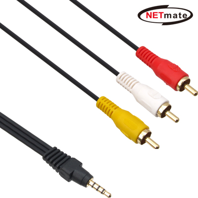 강원전자 넷메이트 ST->RCA 3선 케이블 3m