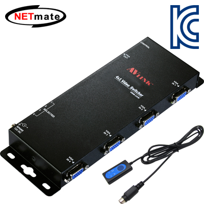 NETmate VRM-14W 고해상도 4:1 모니터 수동선택기(벽걸이형)