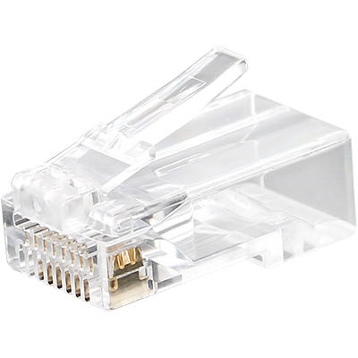 강원전자 플러그마스터 P8-007-48 UTP CAT.6 RJ-45 8P8C EZ 플러그(클리어) - Three Prongs 핀(100개)