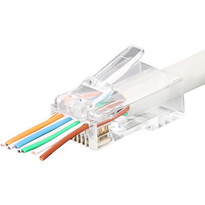 강원전자 플러그마스터 P8-007-48 UTP CAT.6 RJ-45 8P8C EZ 플러그(클리어) - Three Prongs 핀(100개)