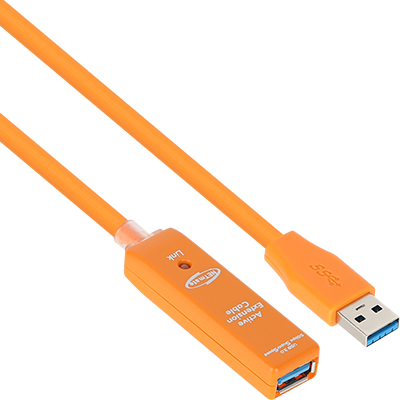 강원전자 넷메이트 CBL-302OR-3M USB3.0 리피터 3m (오렌지/전원 아답터 포함)