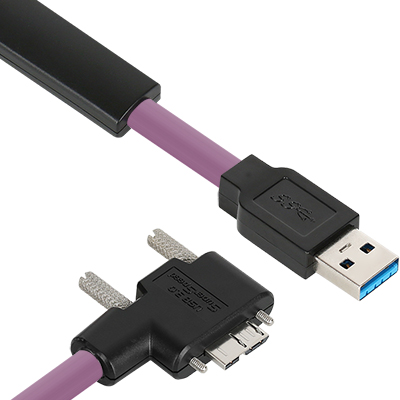 강원전자 넷메이트 CBL-HFD3igMBS-5mRA USB3.0 High-Flex AM-MicroB 리피터 5m (독일 igus 선재/꺾임/Lock)