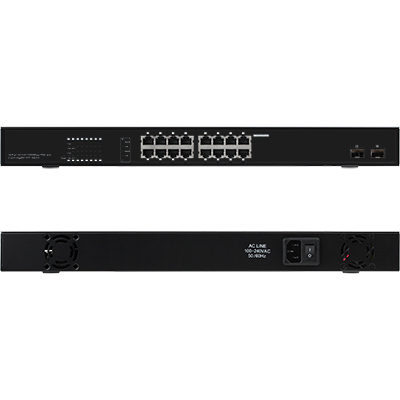 강원전자 넷메이트 NM-BW8184 16+2포트 기가비트 PoE+ 스위칭 허브(250W PoE+ 16포트 & SFP 2포트)