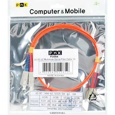 강원전자 PnK 광점퍼코드 LC-SC-2C-멀티모드 1m