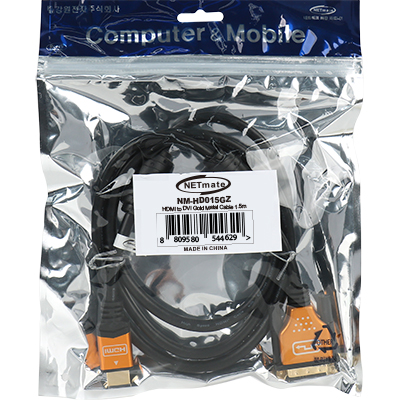 강원전자 넷메이트 HDMI to DVI Gold Metal 케이블 1.5m