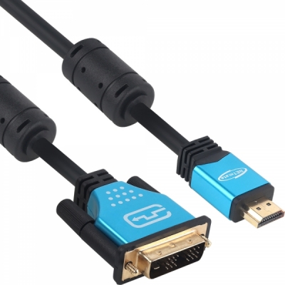 강원전자 넷메이트 HDMI to DVI Blue Metal 케이블 5m