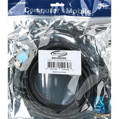 강원전자 넷메이트 HDMI to DVI Blue Metal 케이블 5m