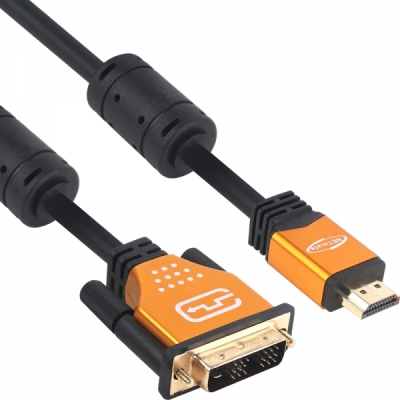 강원전자 넷메이트 NM-HD01GZ HDMI to DVI Gold Metal 케이블 1m