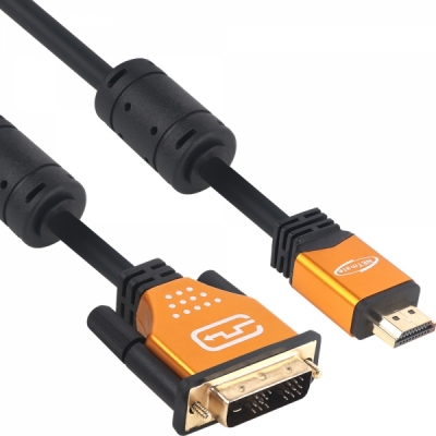 강원전자 넷메이트 HDMI to DVI Gold Metal 케이블 1m