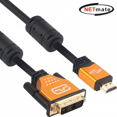 강원전자 넷메이트 HDMI to DVI Gold Metal 케이블 1m