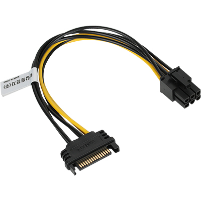 강원전자 넷메이트 SATA 파워 15핀 to PCI-E 6핀 전원 케이블
