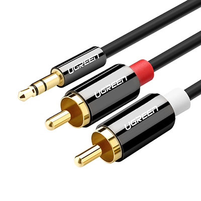 유그린 U-10749 최고급 3.5mm 스테레오 to RCA 2선 케이블 1m