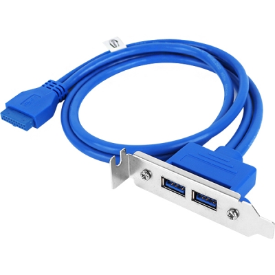 강원전자 넷메이트 USB3.0 2포트 브라켓 0.5m (LP브라켓 포함) NM-U302BL