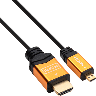 강원전자 넷메이트 NMC-HDM20G(2/2) HDMI to Micro HDMI Gold Metal 케이블 2m (Ver1.4)