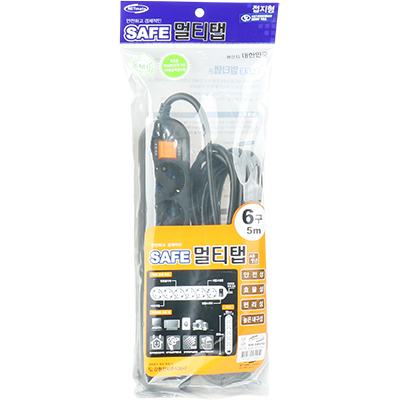 강원전자 넷메이트 NM-SB630 SAFE 멀티탭 6구 접지 3m (블랙)