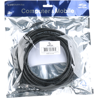강원전자 KW KW610U CAT.6 UTP 랜 케이블 10m (위쪽 꺾임)