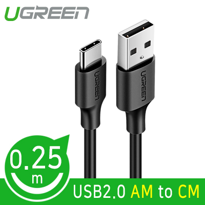 유그린 U-60114 USB 2.0 AM-CM 케이블 0.25m(블랙)