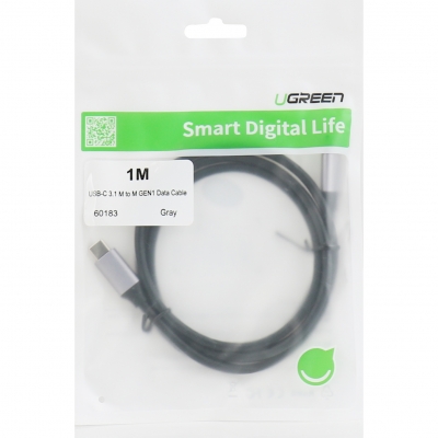 유그린 U-60183 USB 3.1 Gen1 CM-CM 케이블 1m (다크 그레이)