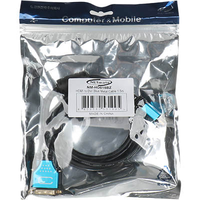 강원전자 넷메이트 NM-HD015BZ HDMI to DVI Blue Metal 케이블 1.5m(2/2)