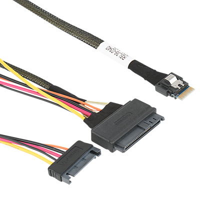 강원전자 넷메이트 내장형 Slimline SAS(SFF-8654)/U.2(SFF-8639) 케이블 0.5m