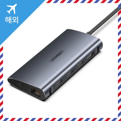 유그린 50538 타입C to HDMI+USB 3.0 4포트 멀티허브 0.25m(다크그레이)
