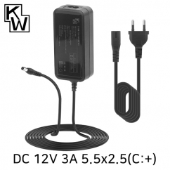 강원전자 KW KW-A1230B(SK05T-1200300W2) 12V 3A SMPS 아답터(5.5x2.5mm/C:+)