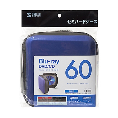 강원전자 산와서플라이 FCD-WLBD60BL 세미하드 블루레이/CD/DVD 케이스(60매/블루)