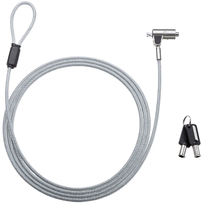 강원전자 산와서플라이 노트북 도난방지 와이어 잠금장치 (키 타입/mm4.4mm/2m)