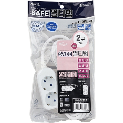 강원전자 넷메이트 SAFE 멀티탭 2구 접지 2m