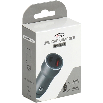 강원전자 넷메이트 USB PD+QC3.0 고속 충전 시거잭 (실버)