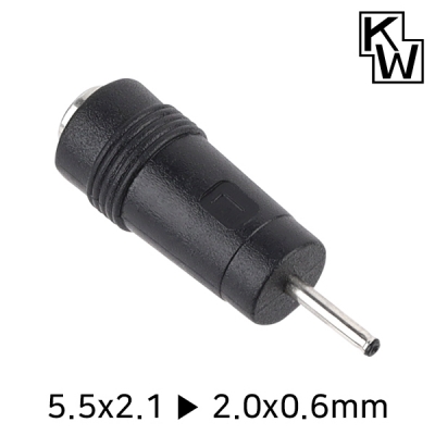 강원전자 KW 5.5x2.1 to 2.0x0.6mm 아답터 변환 잭