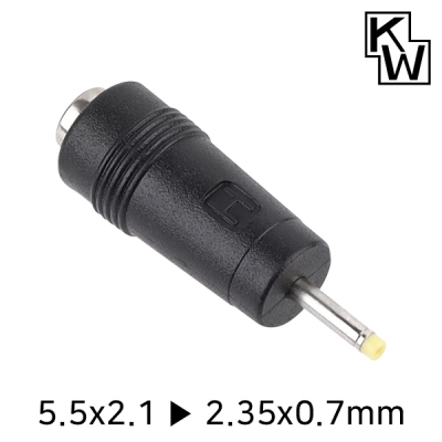 강원전자 KW 5.5x2.1 to 2.35x0.7mm 아답터 변환 잭