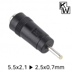 강원전자 KW 5.5x2.1 to 2.5x0.7mm 아답터 변환 잭