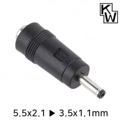 강원전자 KW 5.5x2.1 to 3.5x1.1mm 아답터 변환 잭