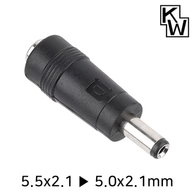강원전자 KW 5.5x2.1 to 5.0x2.1mm 아답터 변환 잭