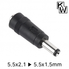 강원전자 KW 5.5x2.1 to 5.5x1.5mm 아답터 변환 잭