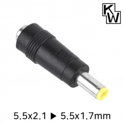 강원전자 KW 5.5x2.1 to 5.5x1.7mm 아답터 변환 잭