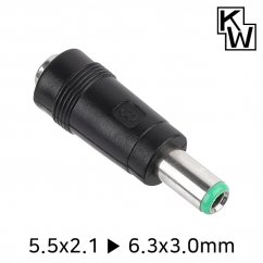 강원전자 KW 5.5x2.1 to 6.3x3.0mm 아답터 변환 잭
