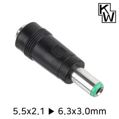 강원전자 KW 5.5x2.1 to 6.3x3.0mm 아답터 변환 잭