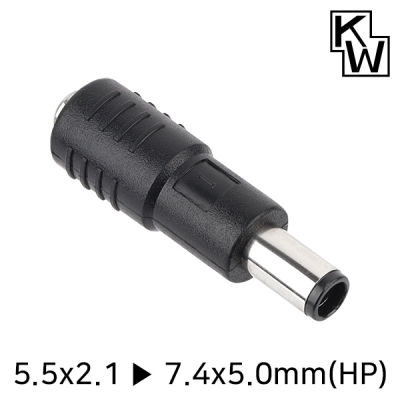 강원전자 KW 5.5x2.1 to 7.4x5.0mm(HP) 아답터 변환 잭 KW-DC18A