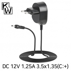 강원전자 KW 12V 1.25A SMPS 아답터(3.5x1.35(1.4)mm/C:+)