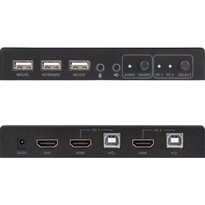 강원전자 넷메이트 4K 60Hz HDMI 2.0 KVM 2:1 스위치(USB) NM-PTK01