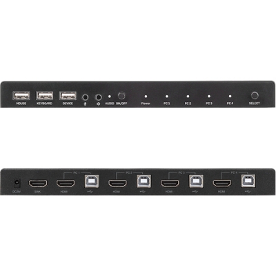 강원전자 넷메이트 4K 60Hz HDMI 2.0 KVM 4:1 스위치(USB)